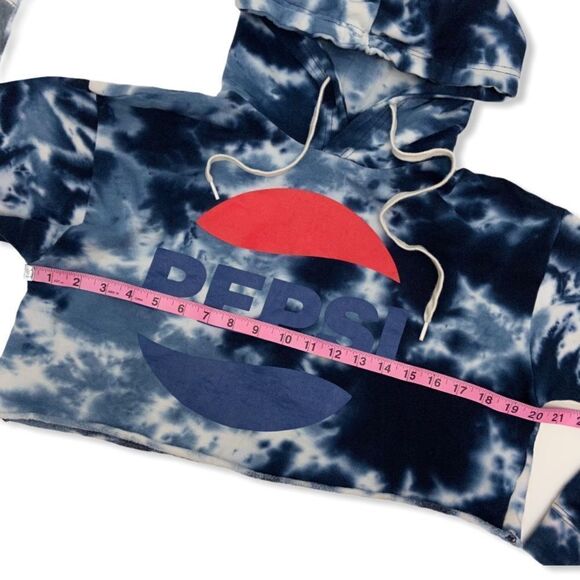 Pepsi Graphic Tie Dye Crop Hoodie - Picture 8 of 12